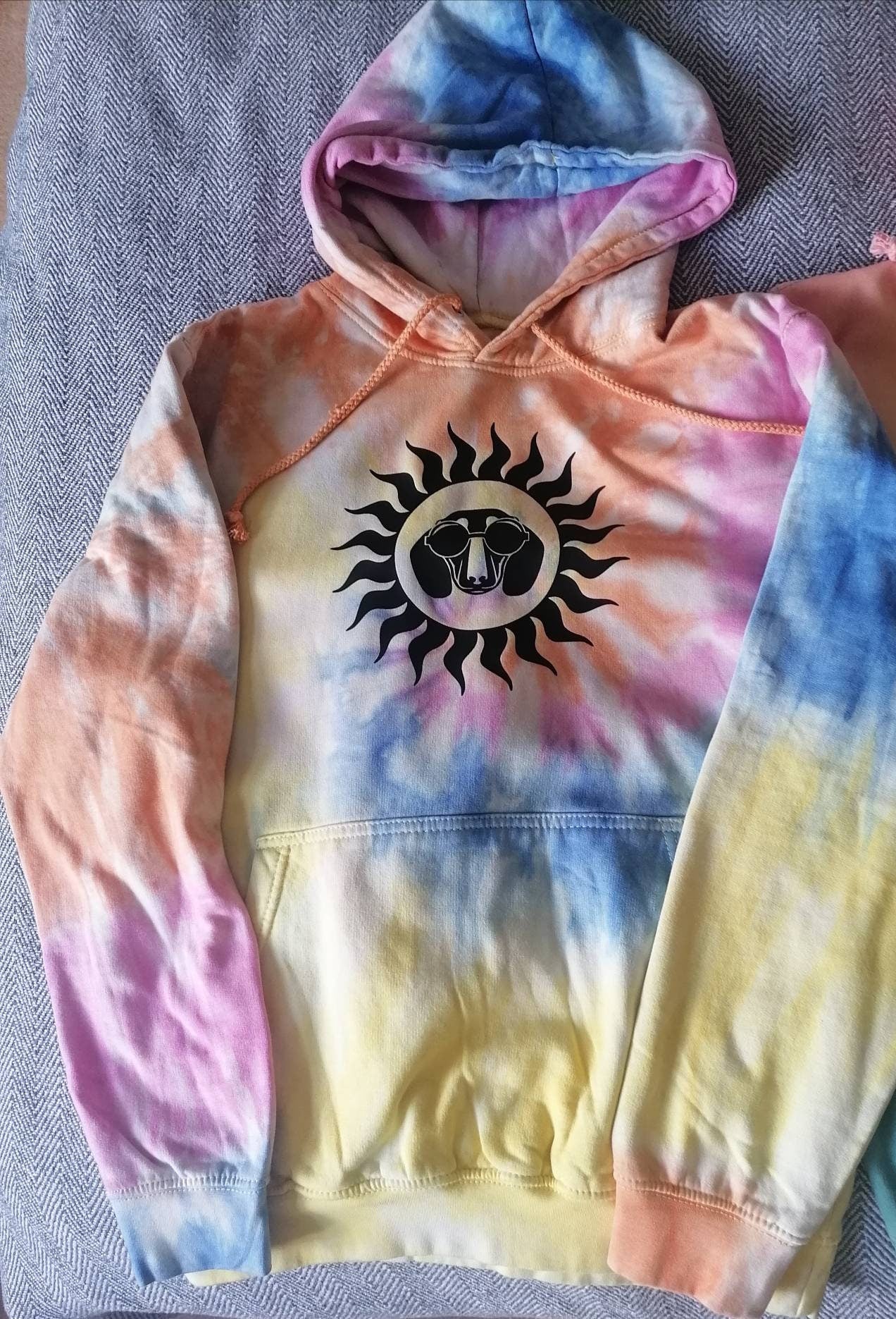 Back to the 60s/Back to the 90s Tie Dye Unisex Dachshund Hoodie