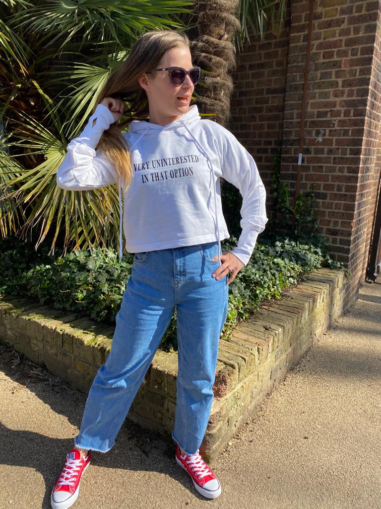 Size S only - Schitts Creek Inspired - Very Uninterested in That Option Cropped Hoodie