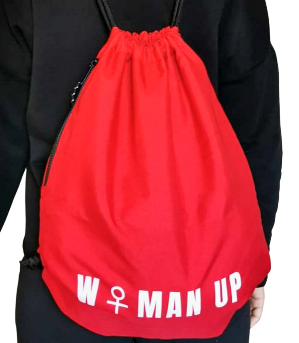 Single Logo Gym Bag Red and Black