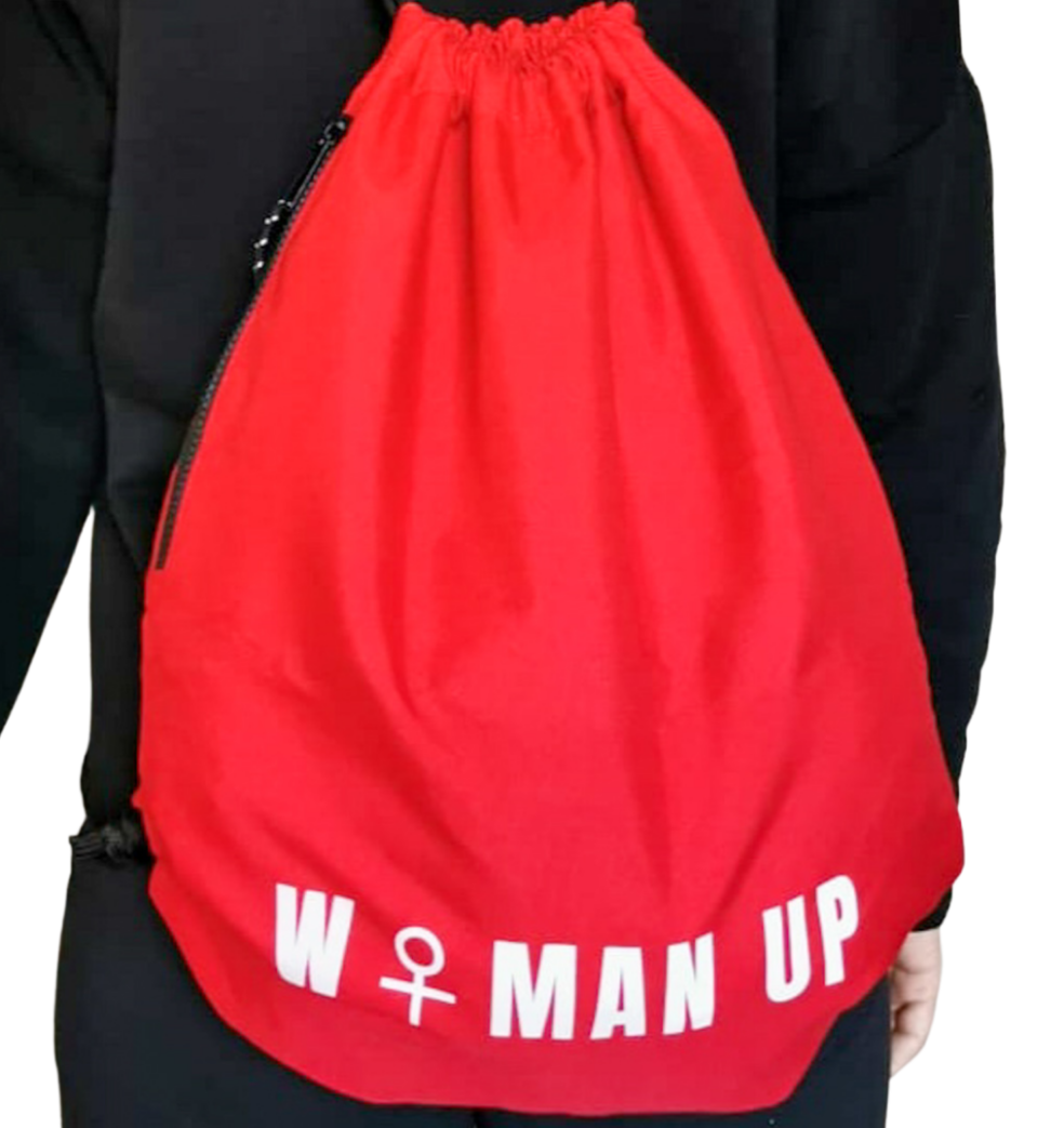 Single Logo Gym Bag Red and Black