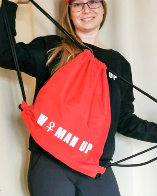 Single Logo Gym Bag Red and Black