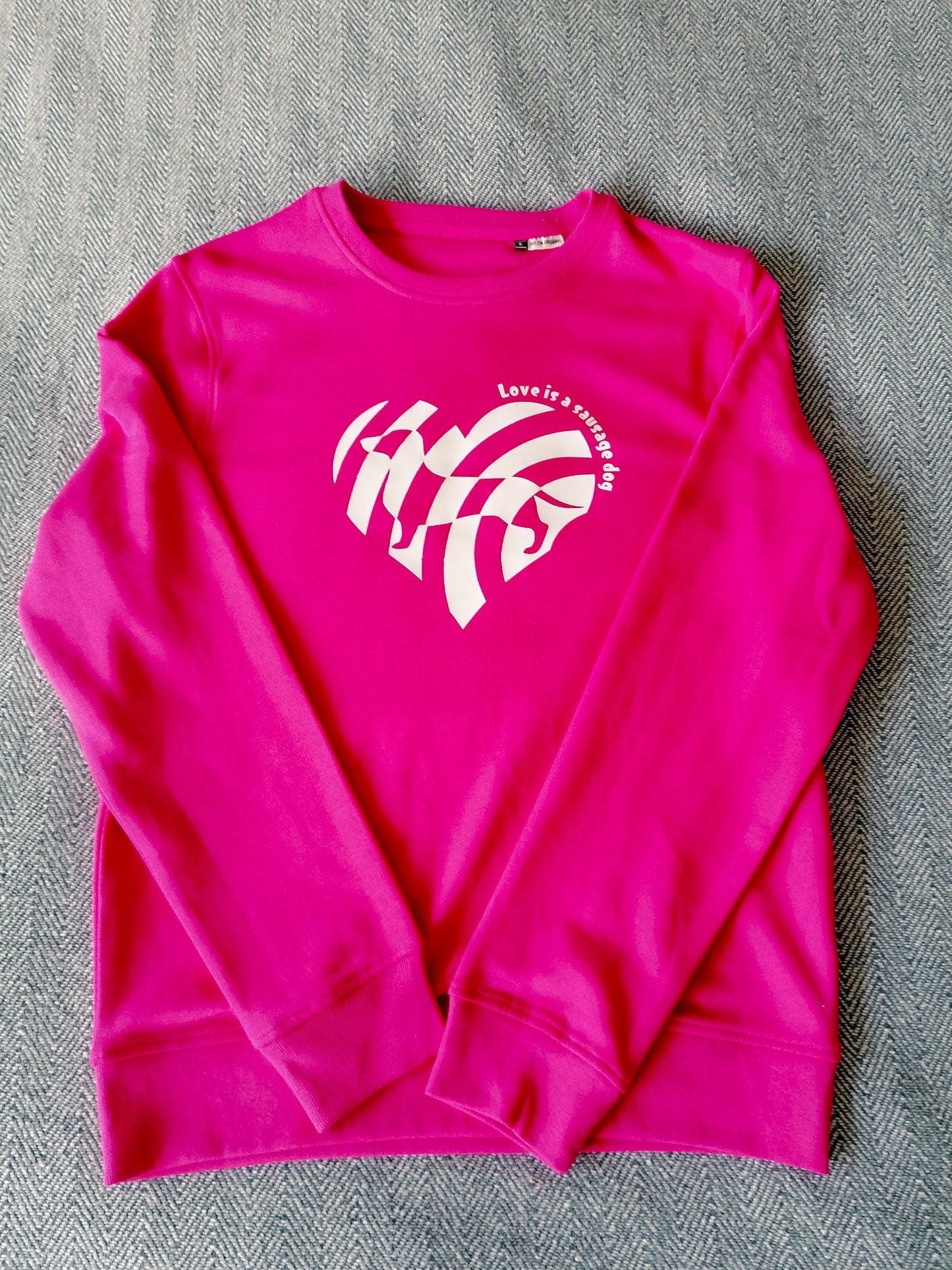 Love is a sausage dog organic round neck UNISEX sweatshirt