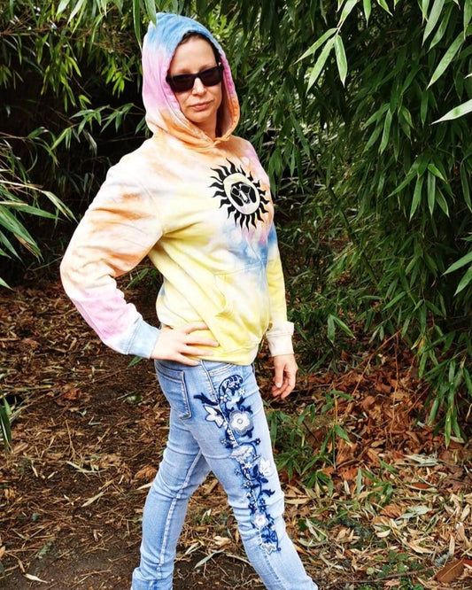 Back to the 60s/Back to the 90s Tie Dye Unisex Dachshund Hoodie