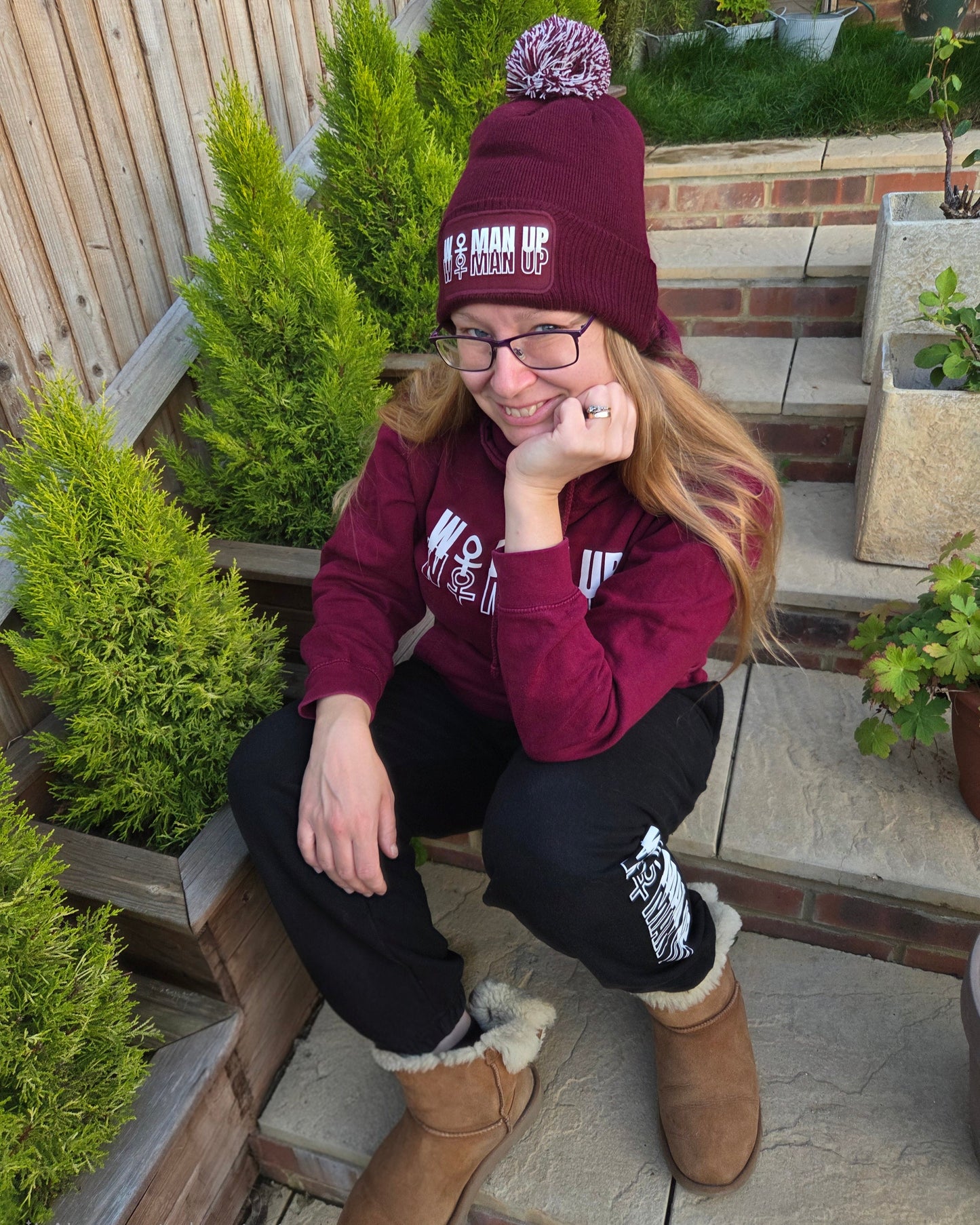 Beanie with Two Tone Pom Pom