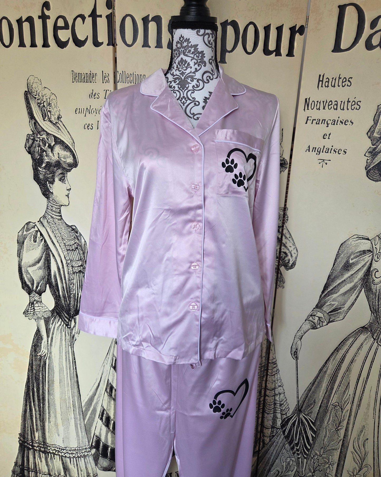 Size M/L only Satin Dog Lover Pyjama