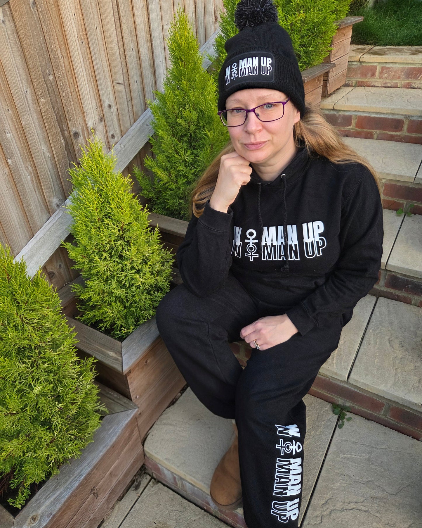 Beanie with Two Tone Pom Pom