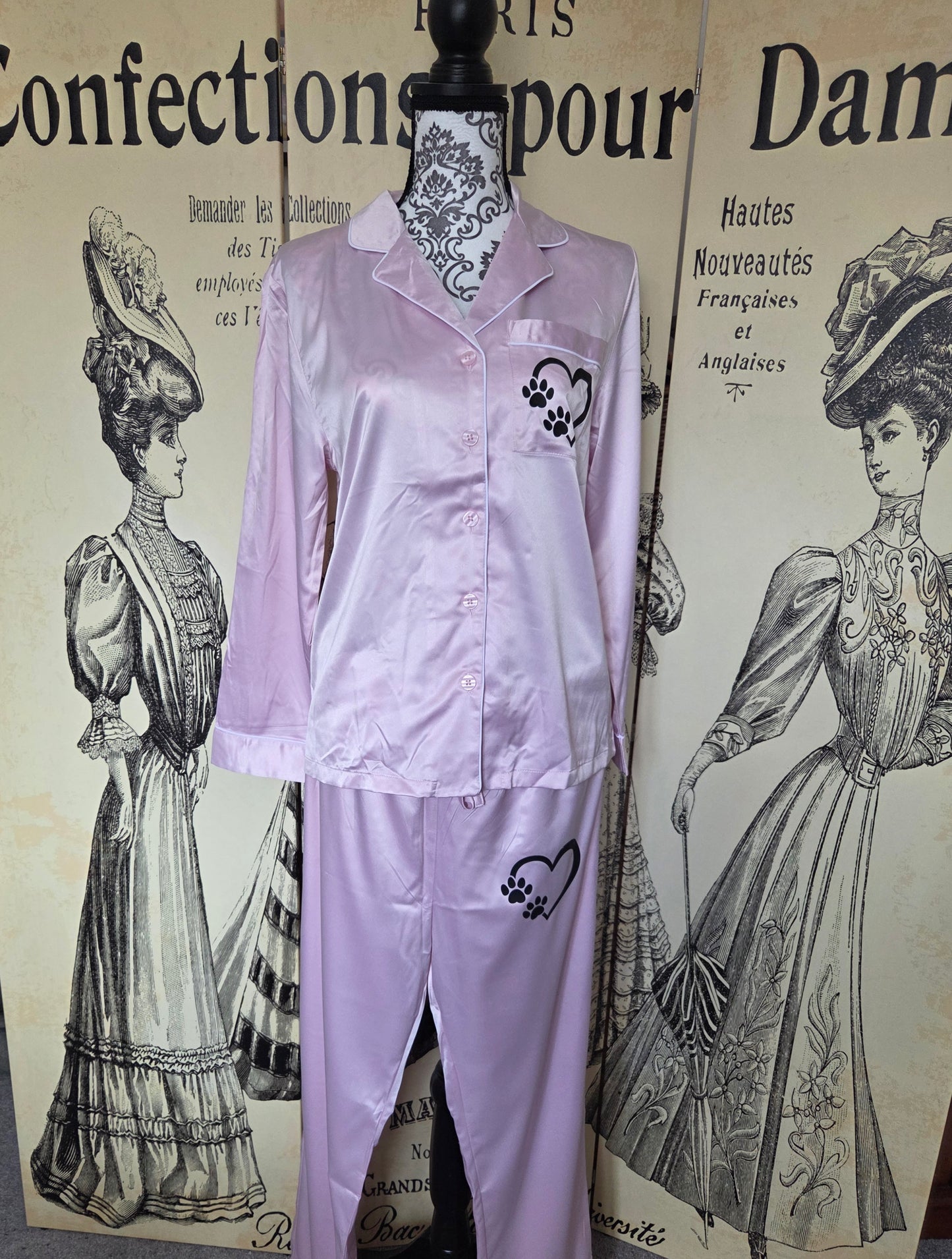 Size M/L only Satin Dog Lover Pyjama