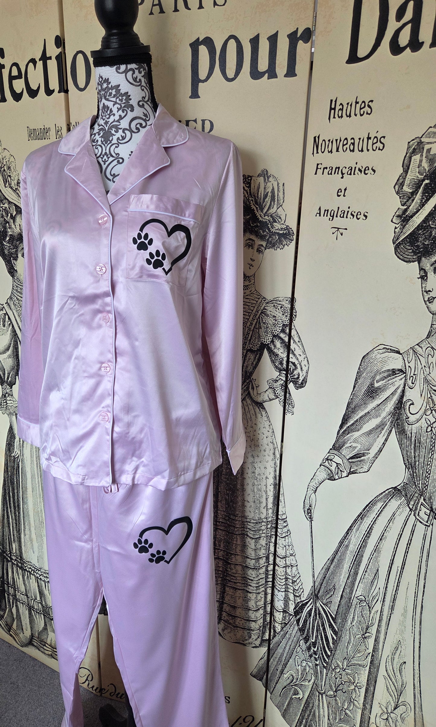 Size M/L only Satin Dog Lover Pyjama