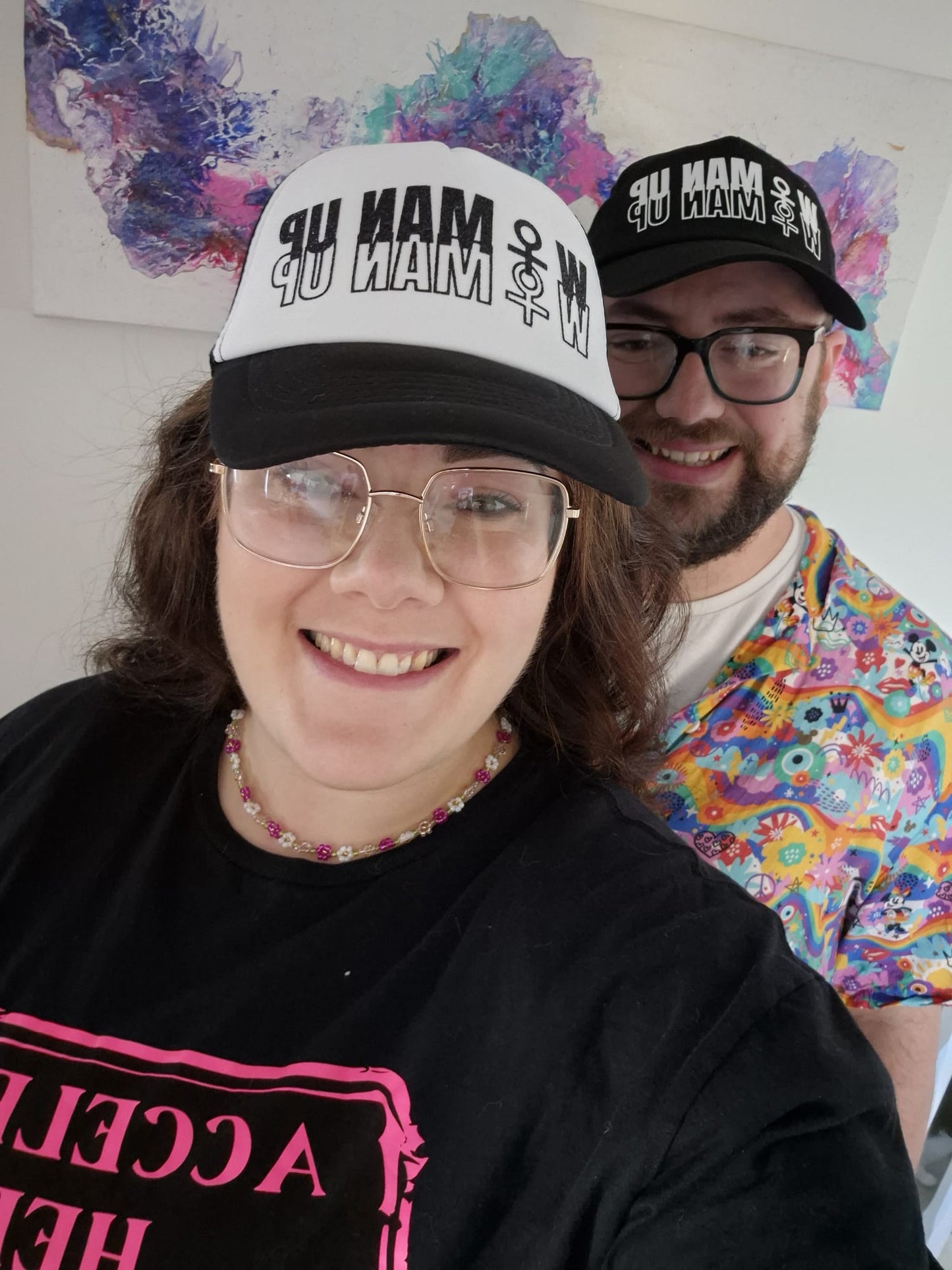 GLITTER Black and White Mesh Panel Cap