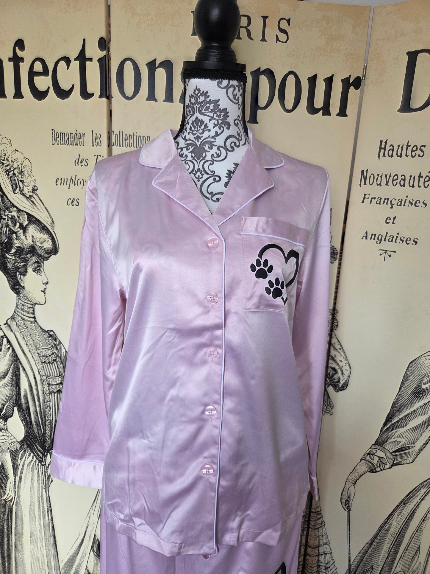 Size M/L only Satin Dog Lover Pyjama